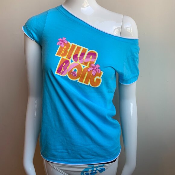 Billabong surf blue logo boat neck t-shirt - Picture 4 of 5